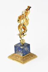 Italian Diamond Enamel Circus or Street Performer Brooch Statue and Stand