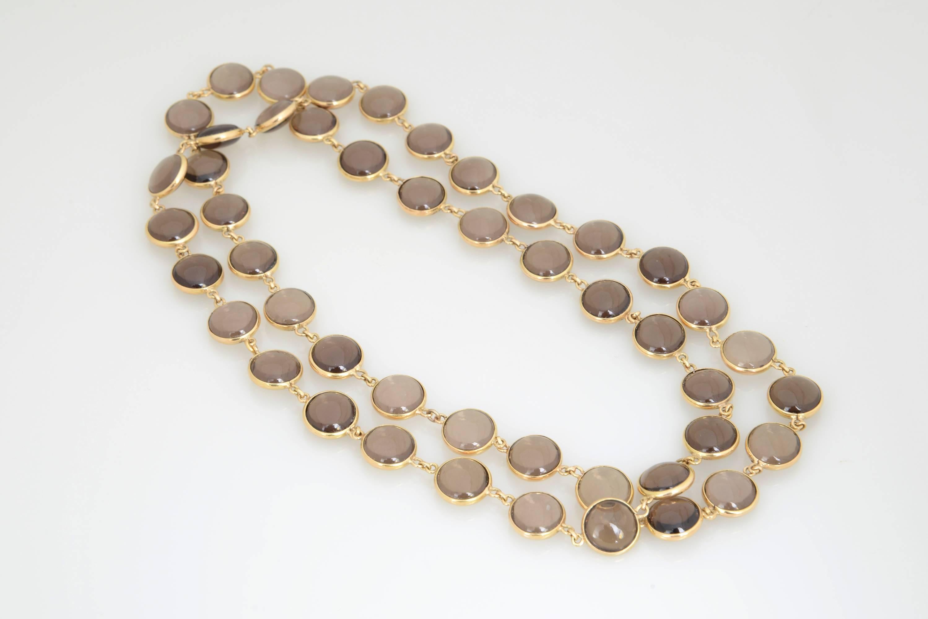 Gold-Halskette mit Rauchtopas im Zustand „Hervorragend“ im Angebot in Miami Beach, FL