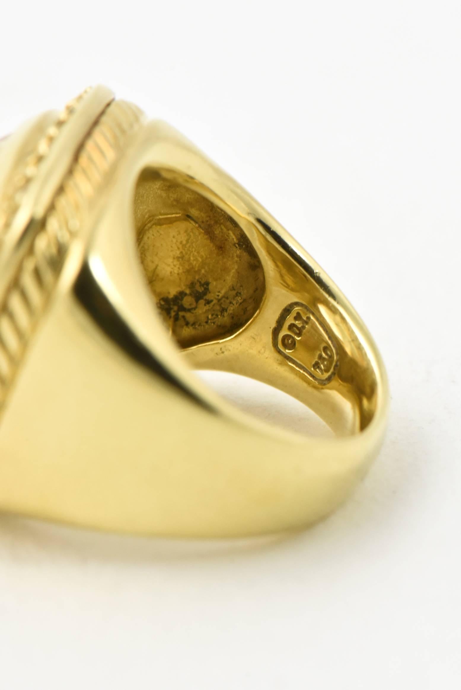 Großer David Yurman Albion Citrin und Saphir Gold Cocktail Statement Ring 4