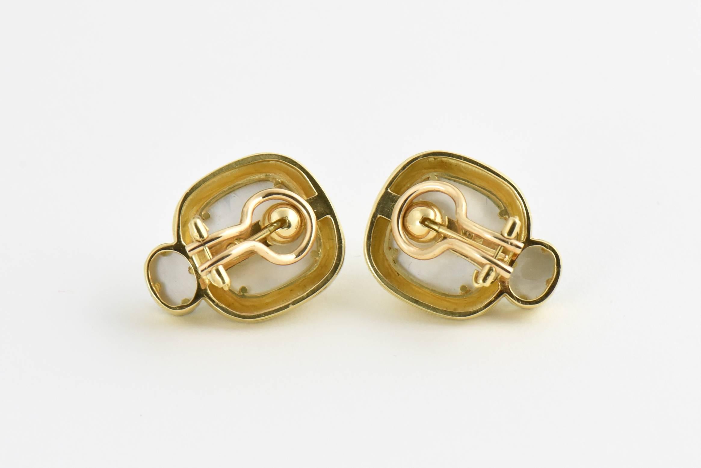 Elizabeth Locke Aquamarine Gold Earclip Earrings 3