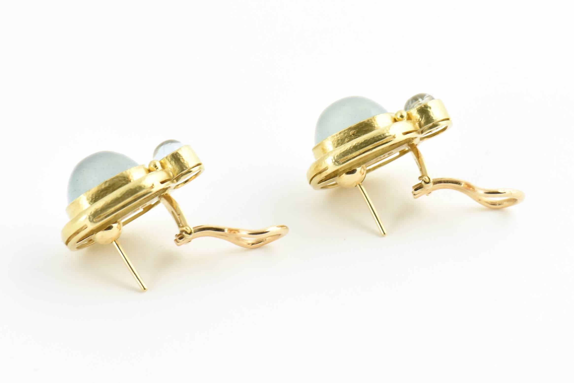 Elizabeth Locke Aquamarine Gold Earclip Earrings 5
