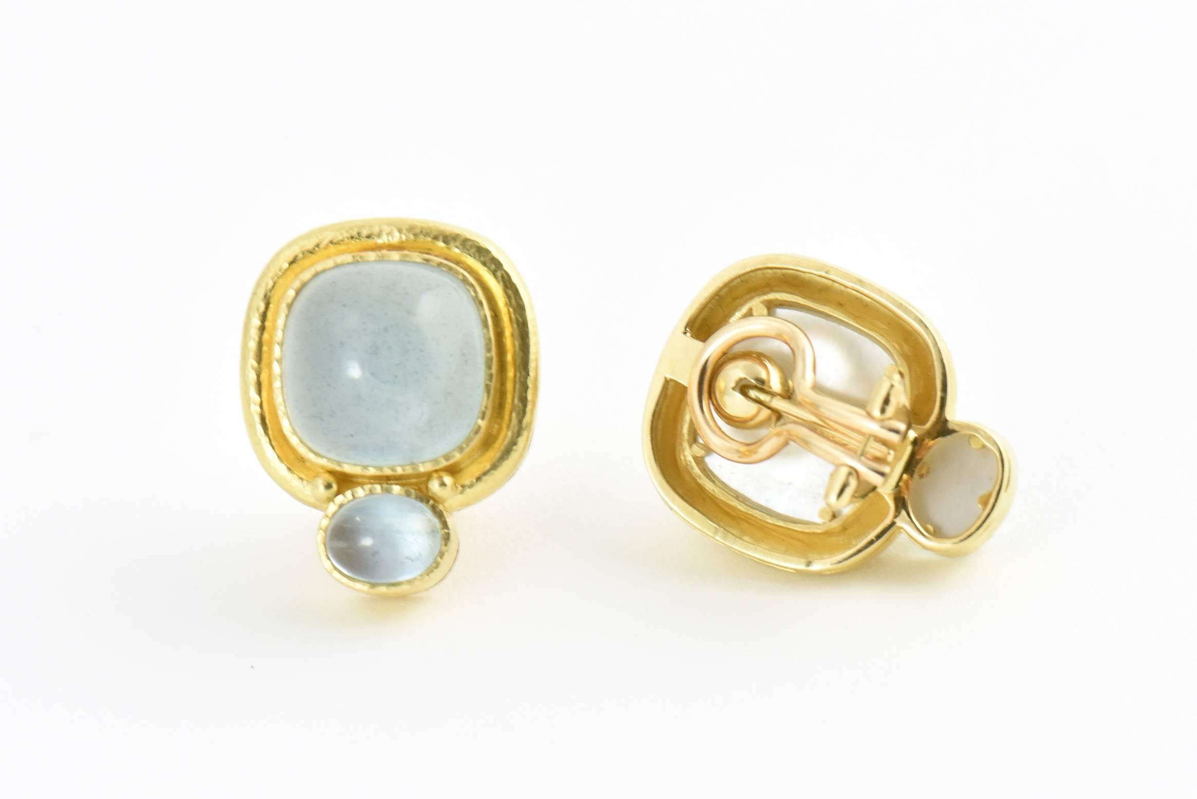 Elizabeth Locke Aquamarine Gold Earclip Earrings 6