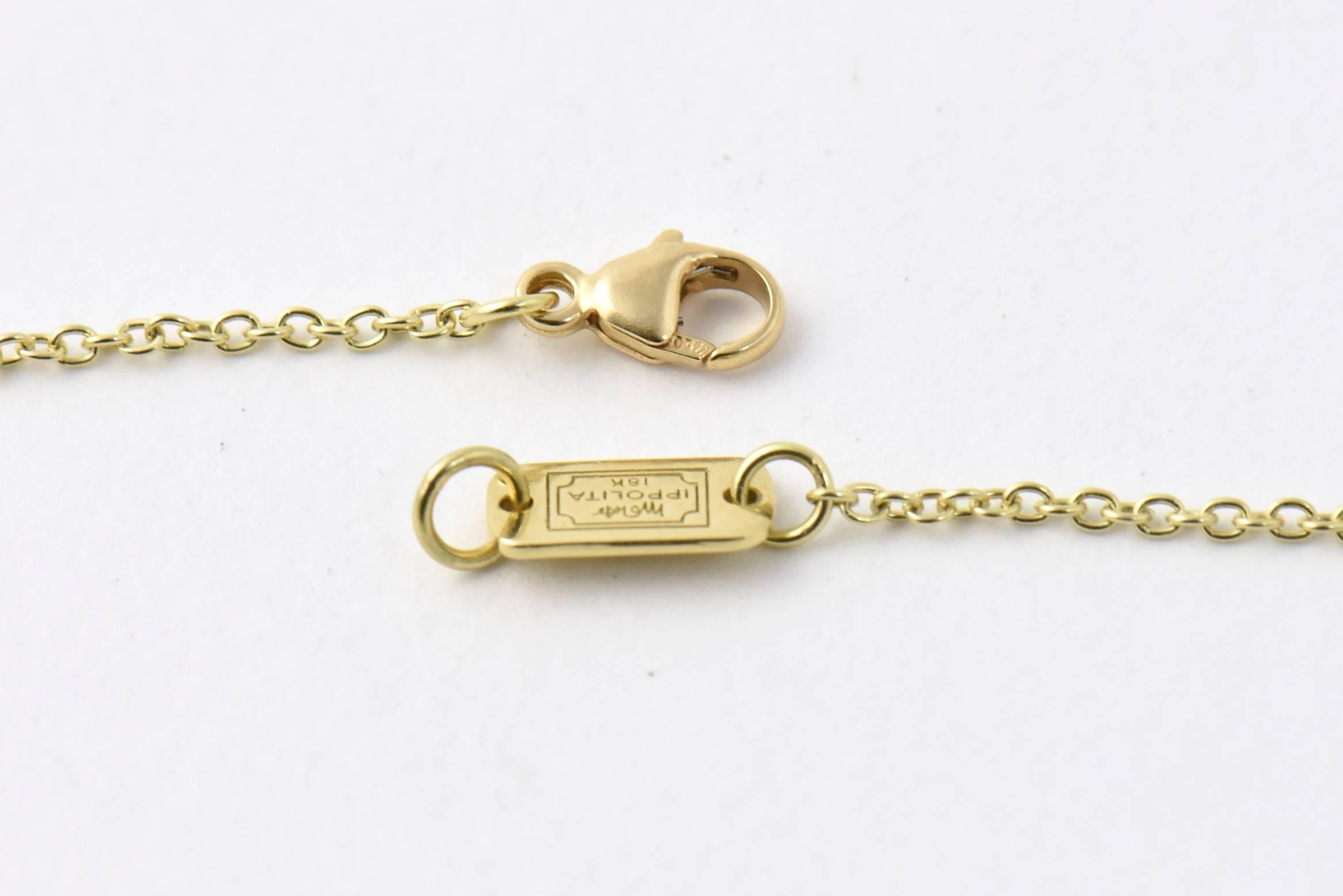 Ippolita Rutilated Quartz, Mother-of-Pearl Gold Ondine Teardrop Necklace In Excellent Condition In Miami Beach, FL