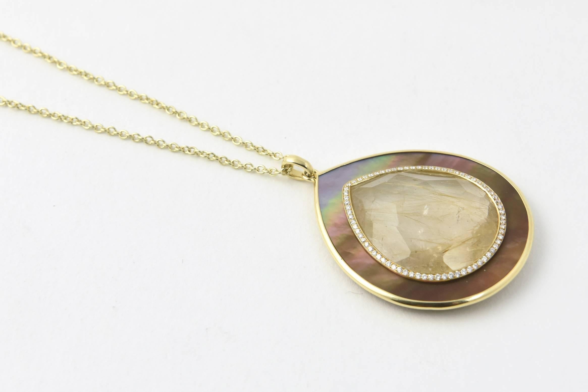rutilated quartz necklace