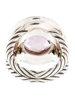 David Yurman Amethyst Diamond Sterling Cerise Ring