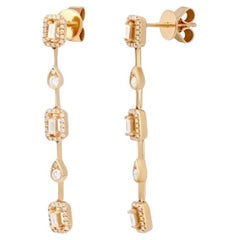 Dangle Diamond Yellow Gold Exclusive Earrings for Her