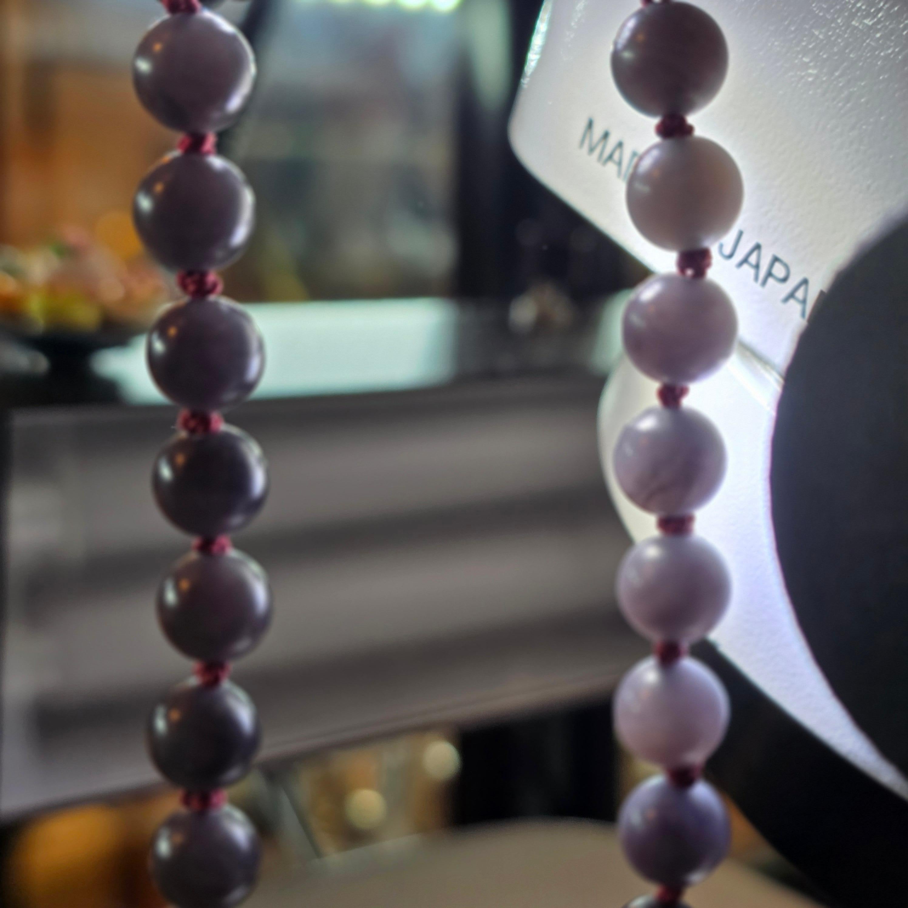 Collar de Jade Raro Color Berenjena Natural y sin Tratar 18