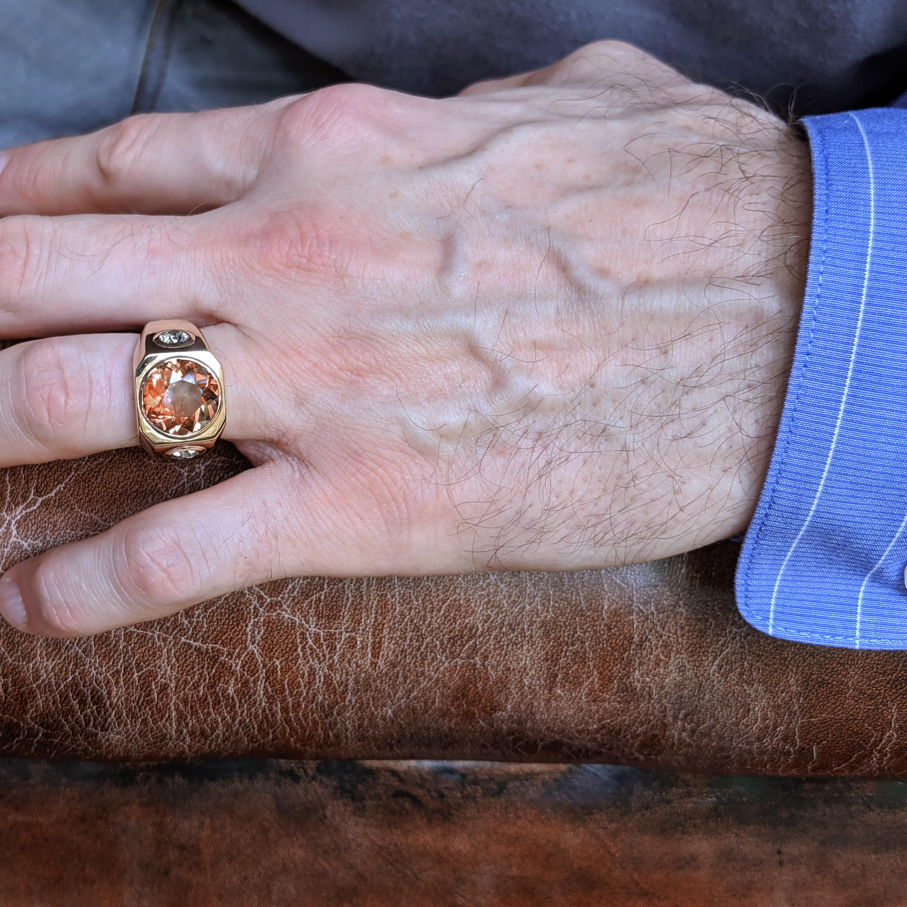 Men's Precious Topaz Ring in Whiskey is Ruggedly Handsome 7
