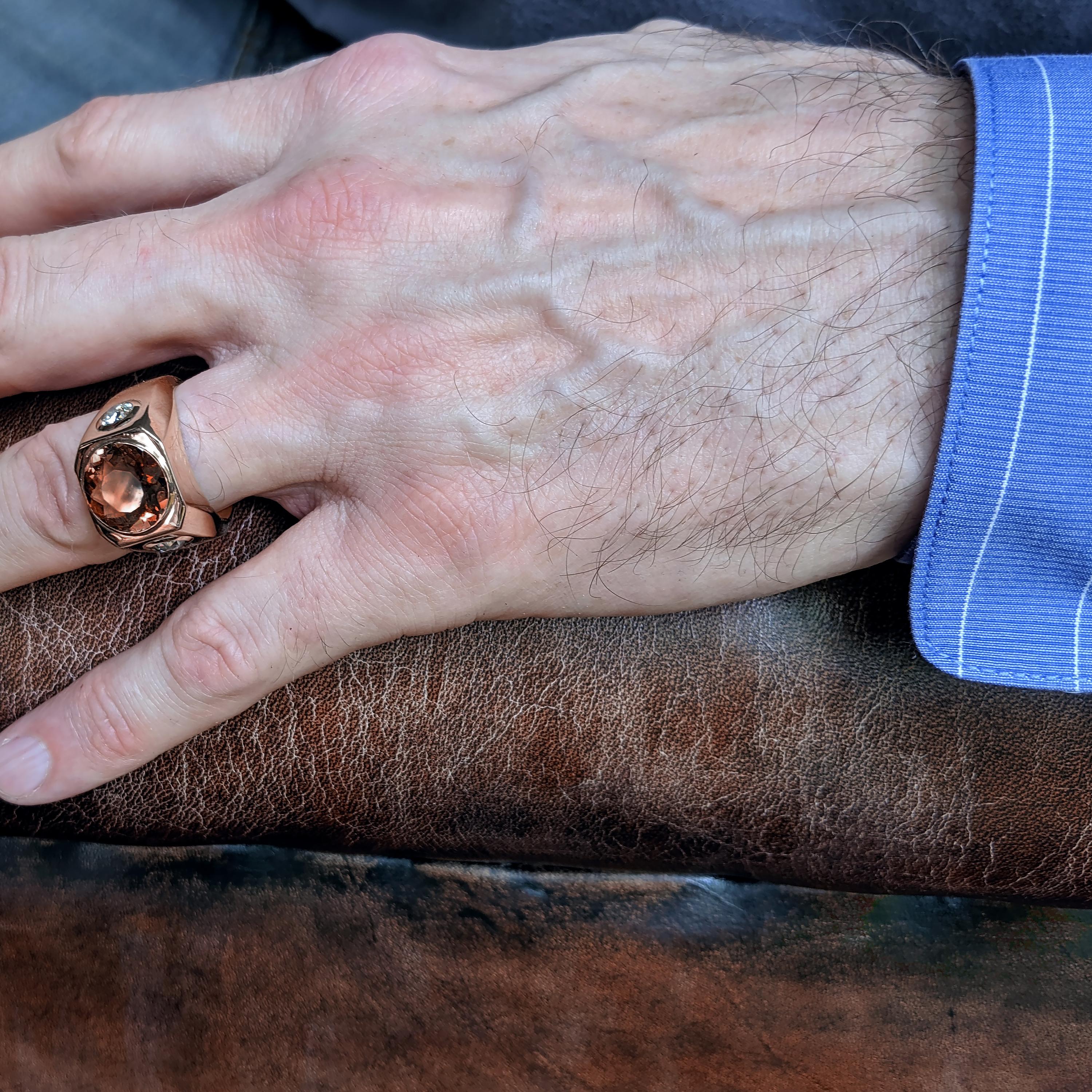 Men's Precious Topaz Ring in Whiskey is Ruggedly Handsome 6