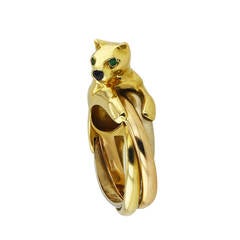 Cartier Panther Trinity Three Color Gold Panther Ring