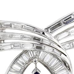 1960s Tiffany & Co. Sapphire and Baguette Diamond Earclips