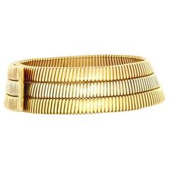 1980s Bulgari Tubogas Three Gold Necklace