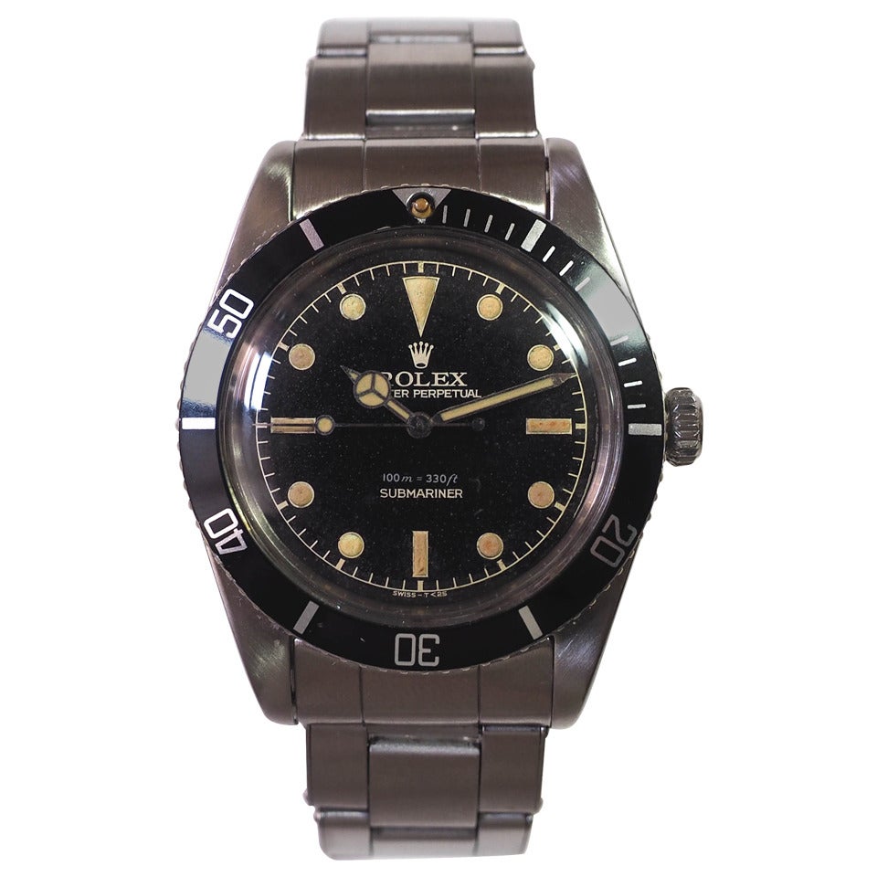Rolex Stainless Steel Submariner Automatic Wristwatch Ref 6536/1 For Sale