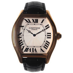Cartier Rose Gold Tortue Manual Wind Wristwatch Ref 074