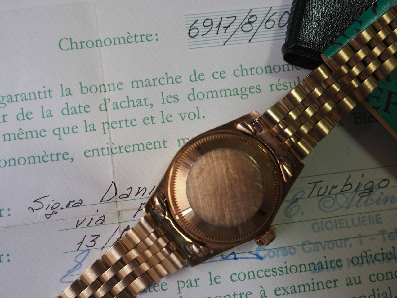 Women's Rolex Yellow Gold Lapis Dial Datejust Automatic Wristwatch Ref. 6917 For Sale