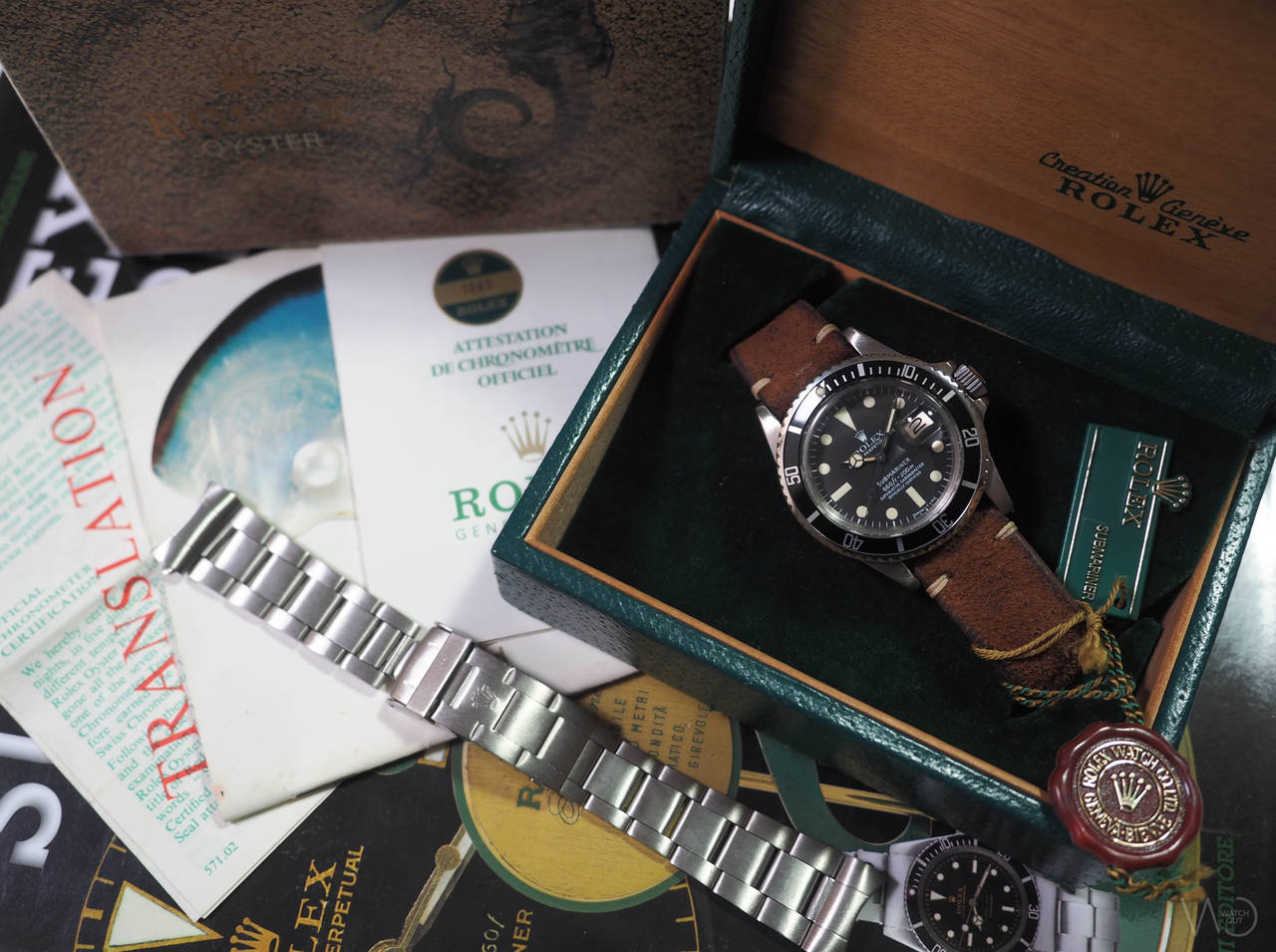 Rolex Stainless Steel Submariner Full Set Automatic Wristwatch Ref 1680 For Sale 4