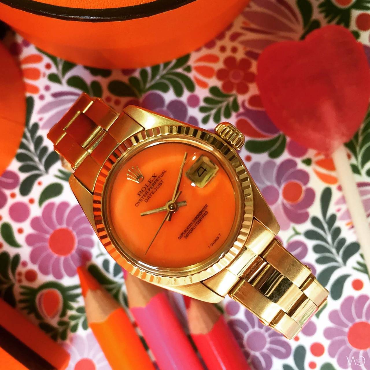 rolex datejust coral dial