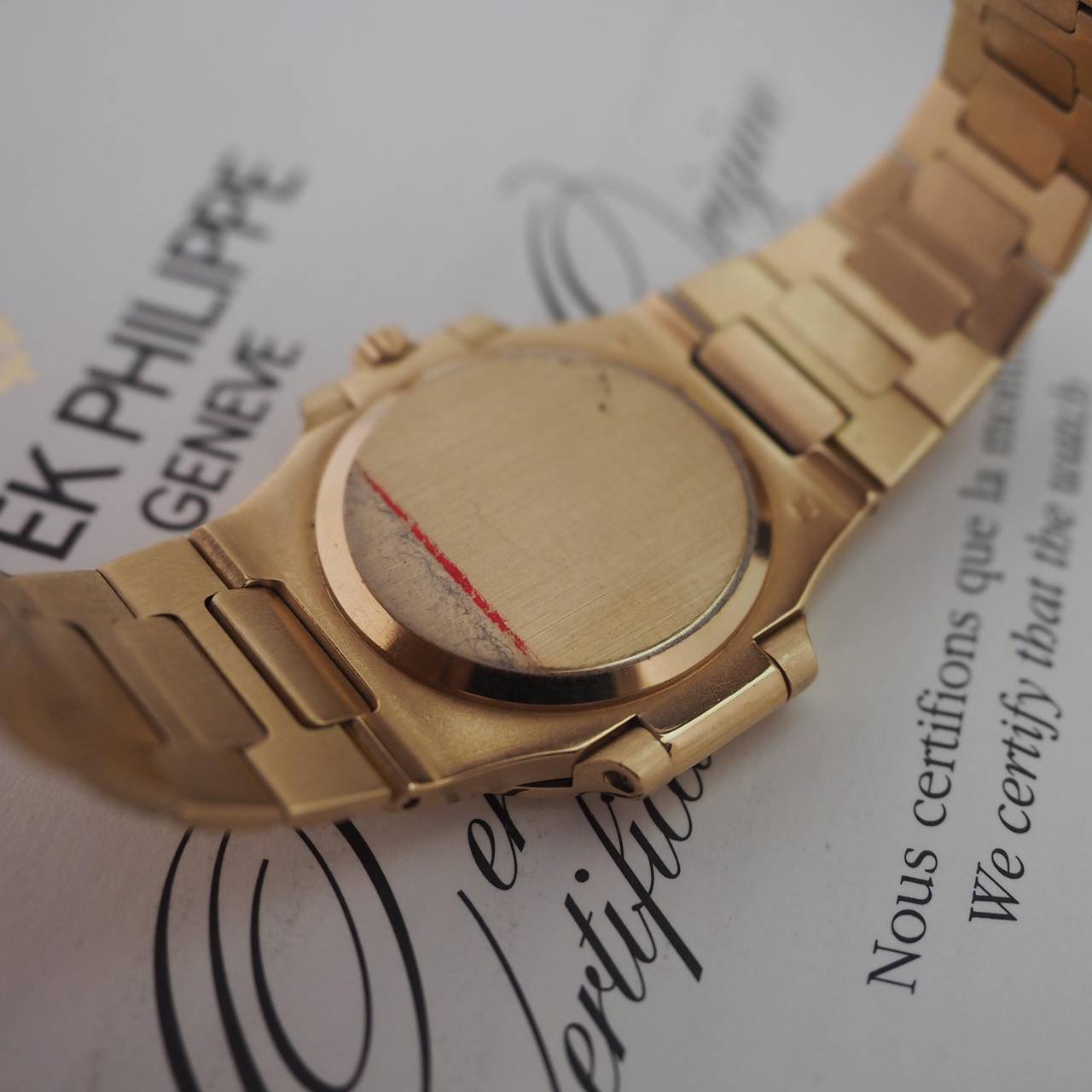 Patek Philippe Yellow Gold Automatic Wristwatch Ref 3800/1 In Excellent Condition For Sale In Bologna, IT
