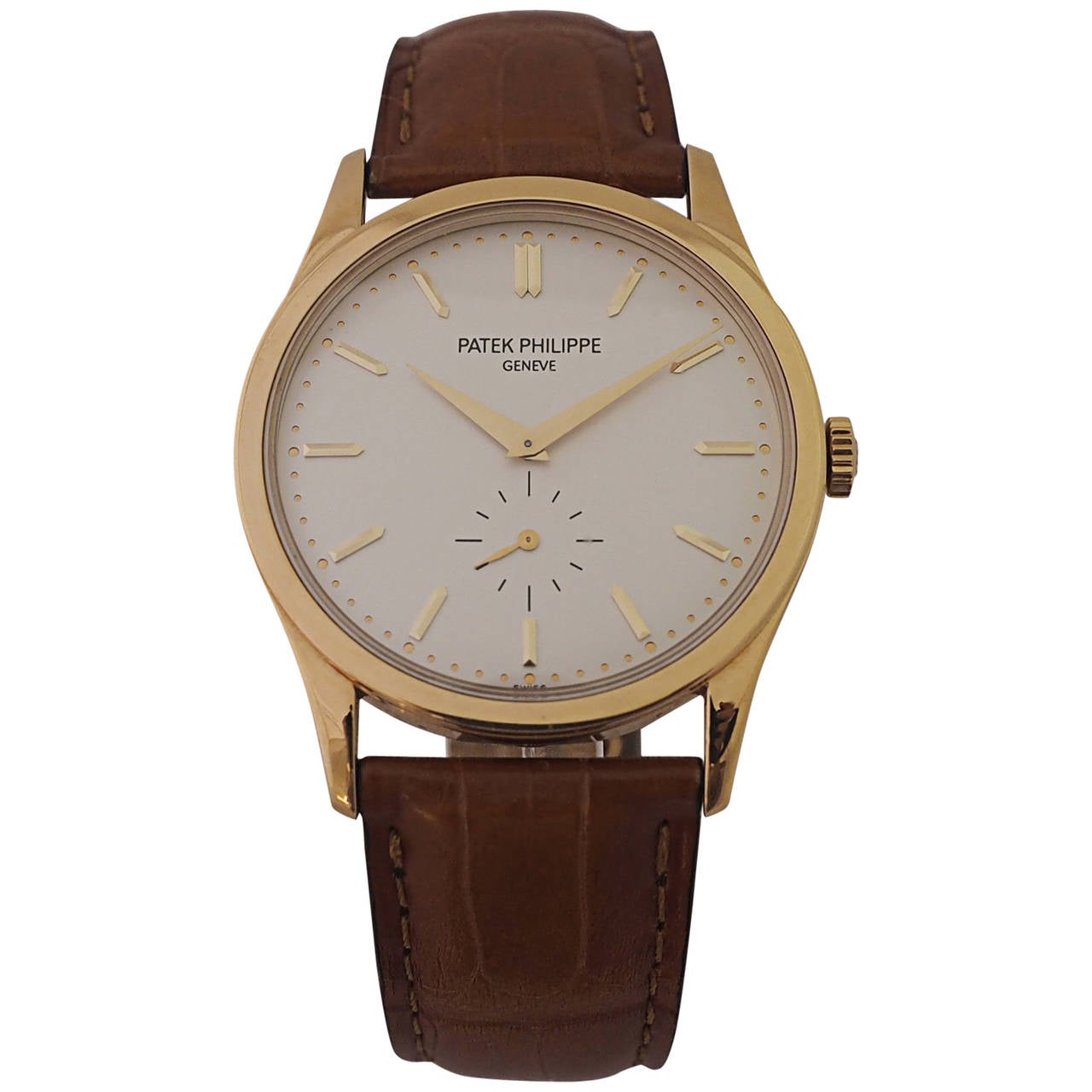 Patek Philippe Yellow Gold Calatrava Wristwatch Ref 5196J For Sale at ...