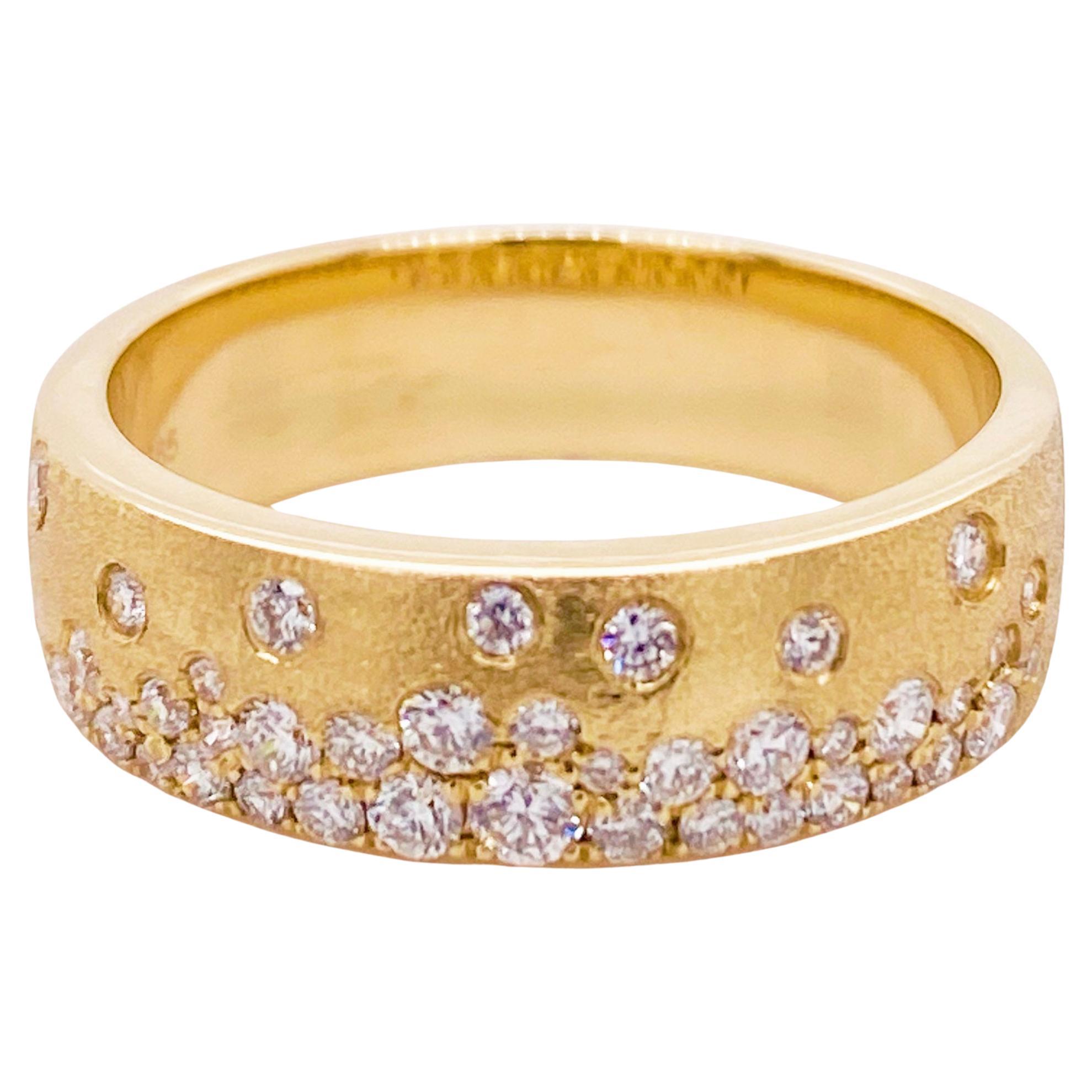 Bague Galaxy Diamond, .44 carat, or jaune 14 carats, Confetti Flush Cigar Band