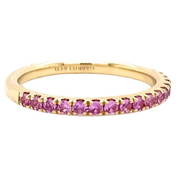 Pink Sapphire Stackable Ring 2mm 14K Gold 3/4 Band, Wedding, Stack, LR50889