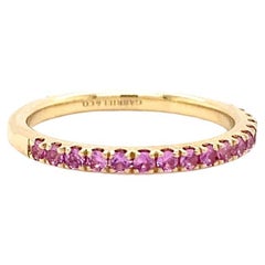 Pink Sapphire Stackable Ring 2mm 14K Gold 3/4 Band, Wedding, Stack, LR50889