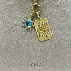 Syna-Anhänger „Gelbgold-Blauer Topas – Sonne“ und Hundemarke „Sonnenblume“ mit Diamanten