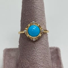 Anello Syna in oro giallo con turchese “Sleeping Beauty” e diamanti