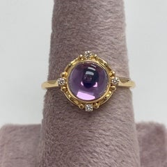 Bague Syna en or jaune, avec améthyste et diamants