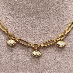 Collana Syna con graffetta in oro giallo e diamanti