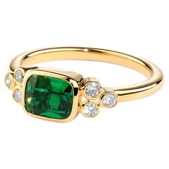 Bague Syna en or jaune avec tsavorite et diamants