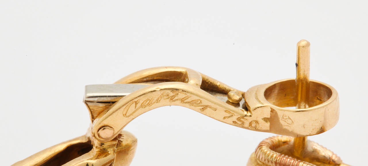 Cartier Paris Diamond Gold Hoop Earclips 1