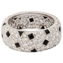 Cartier Onyx  Diamond Gold Panthere Ring