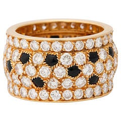 Cartier Onyx Diamond Gold Panthère Ring