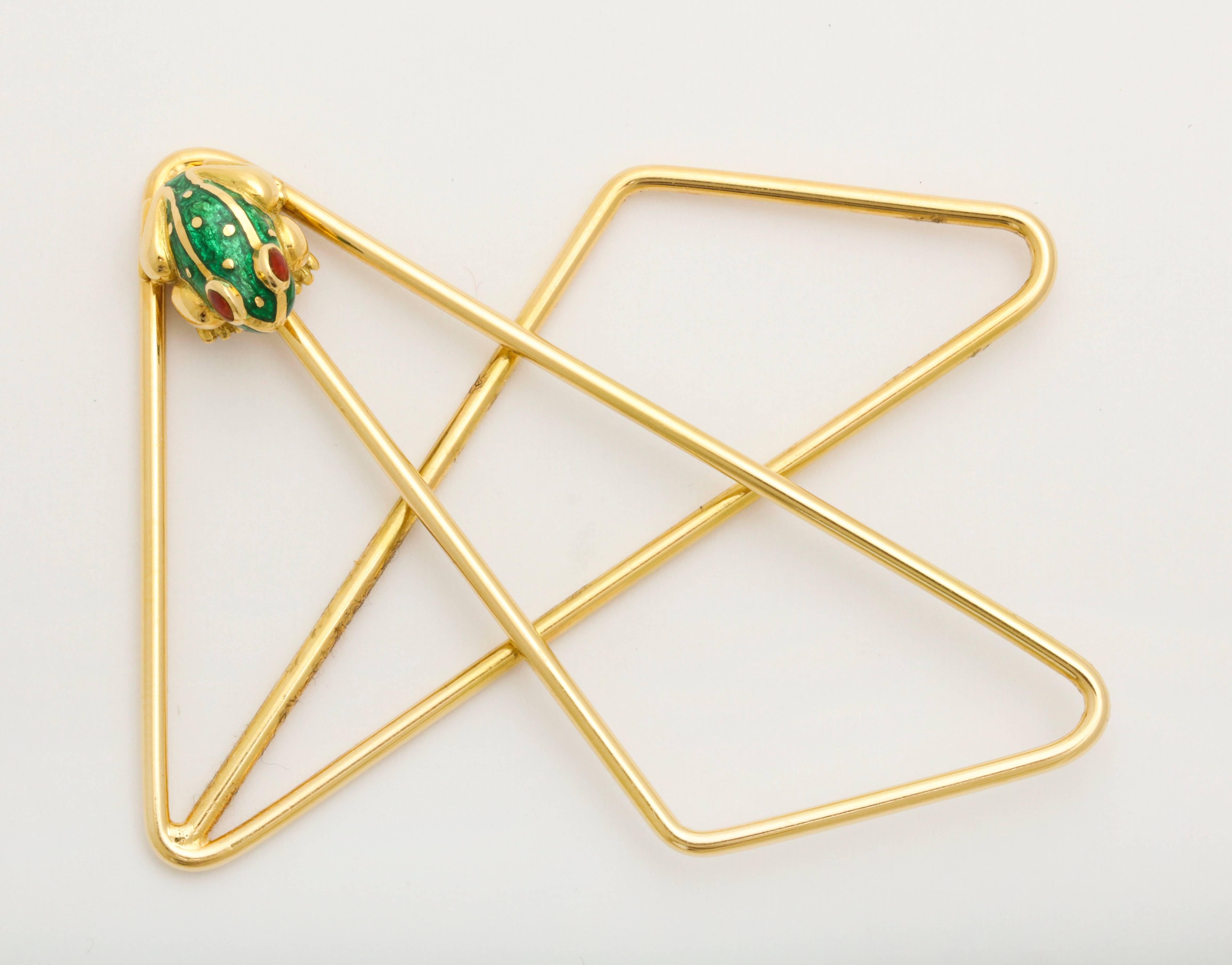 David Webb's iconic green and red enamel frog, uniquely mounted on an 18kt gold money clip.  Rare and whimsical, David Webb never ceases to amaze.

For three generations the Kanners family has been known as purveyors of fine and unique jewels.  
