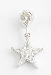 Modern Diamond Gold Stars Pendant and Earrings Set
