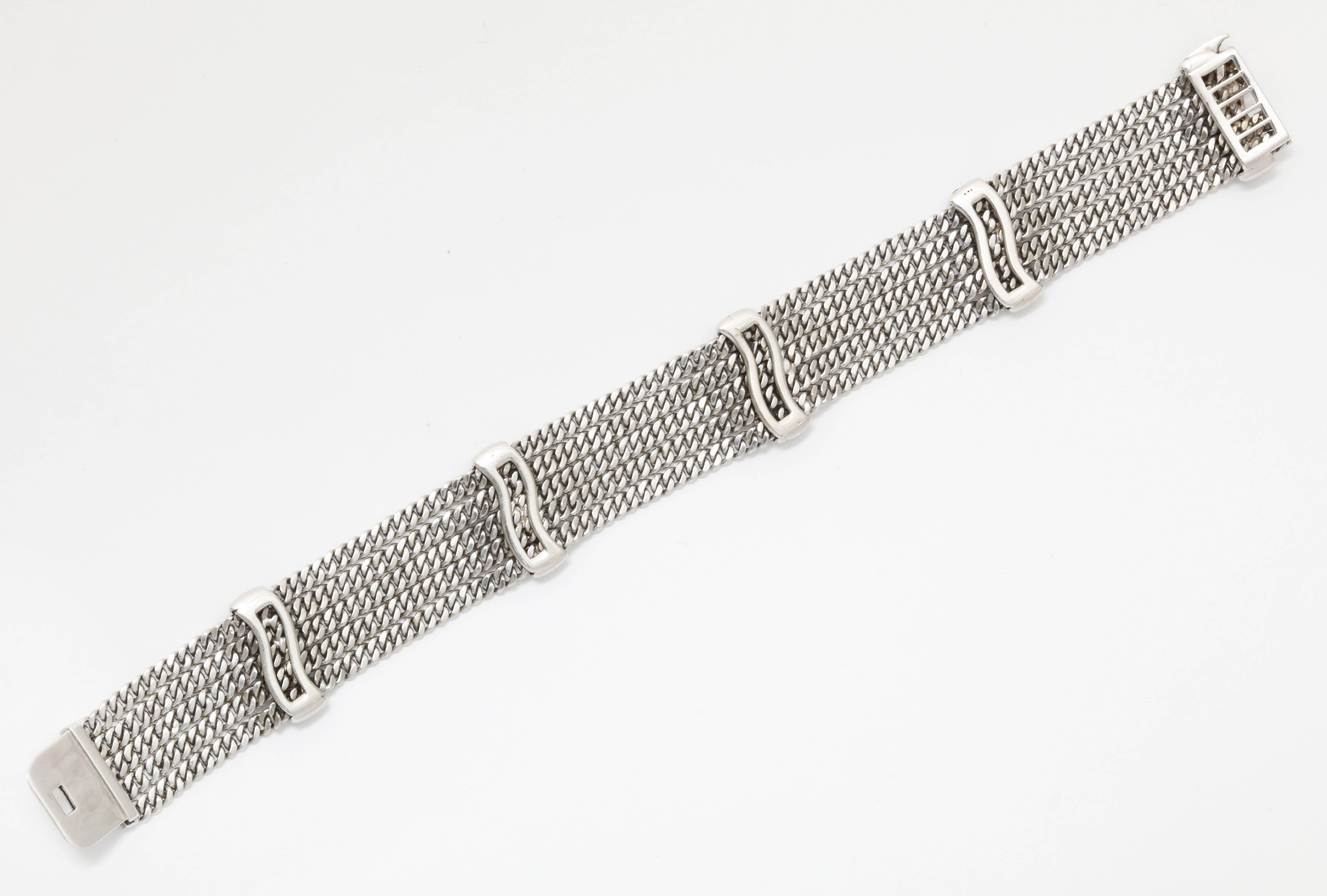 Diamond Platinum Wide Bracelet 1