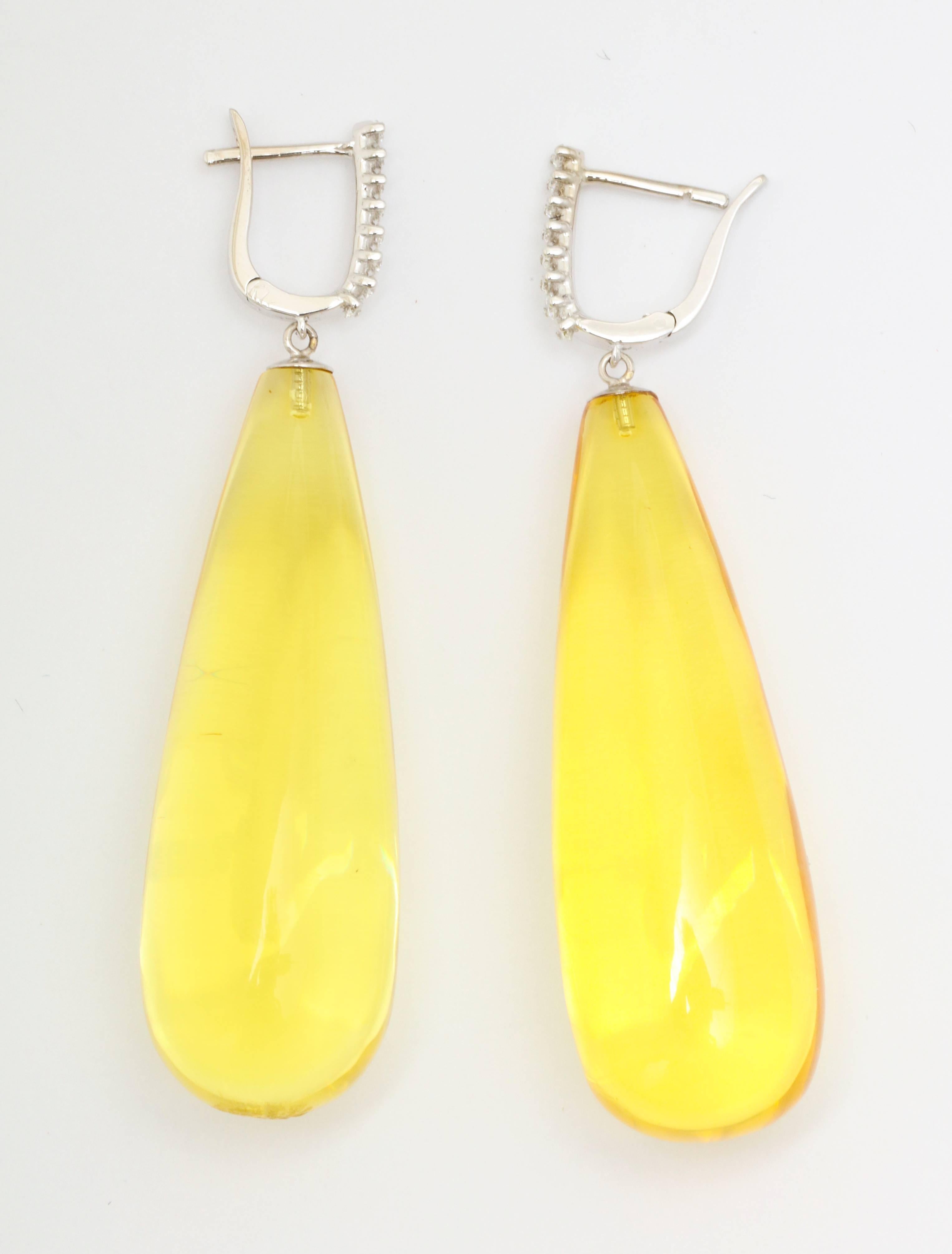long amber earrings