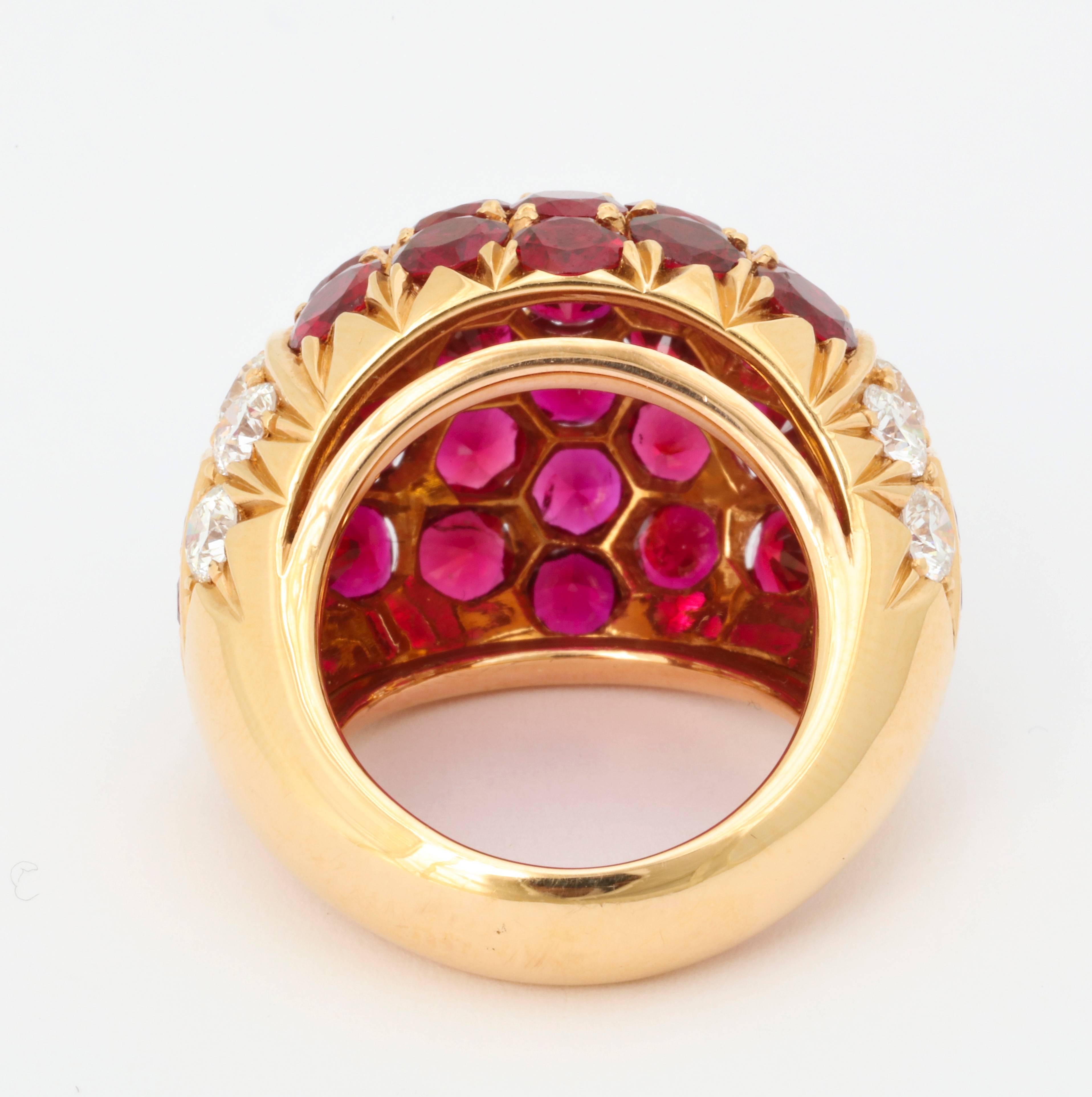 Impressive Ruby Diamond Gold Ring 3