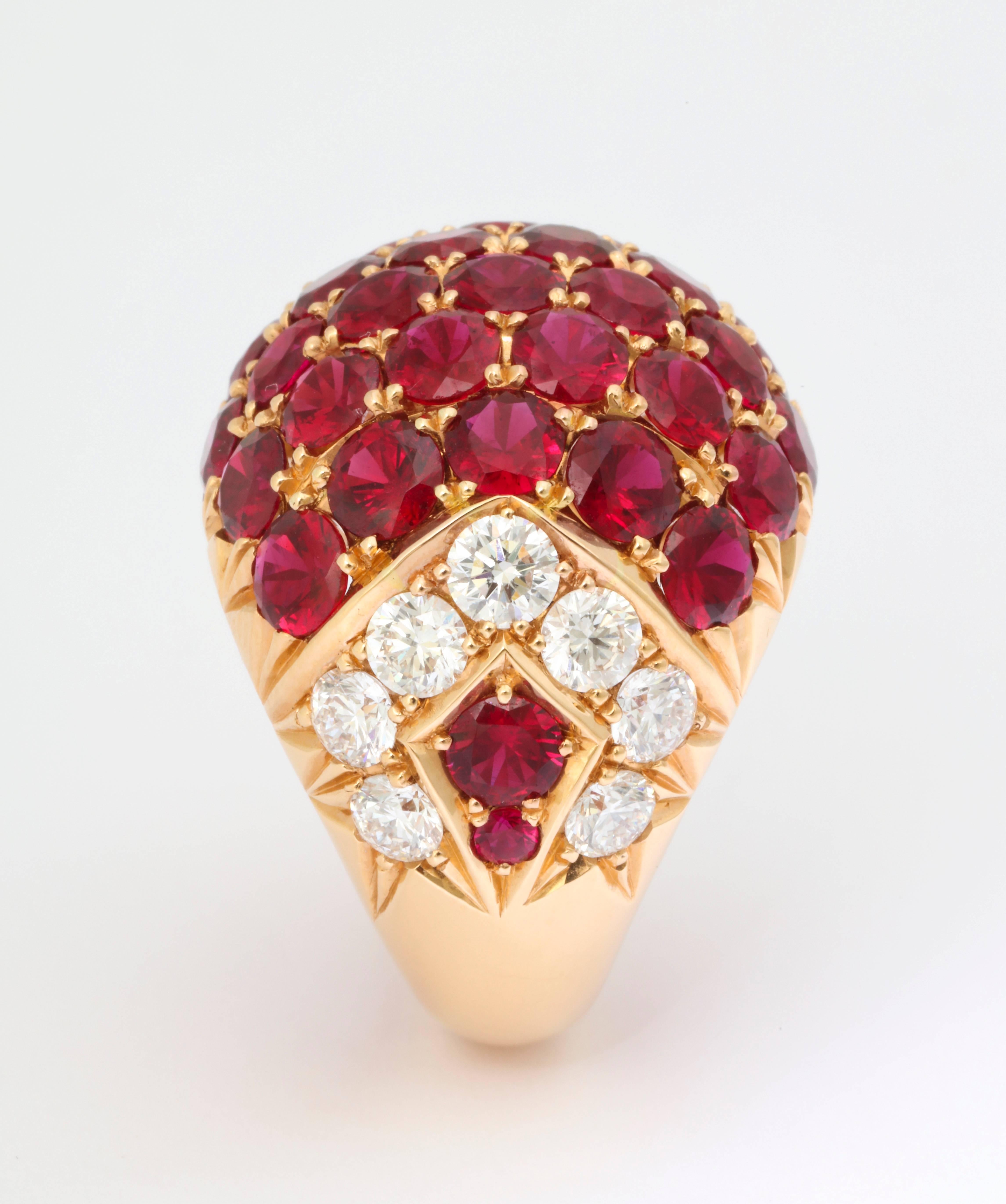 Impressive Ruby Diamond Gold Ring 1