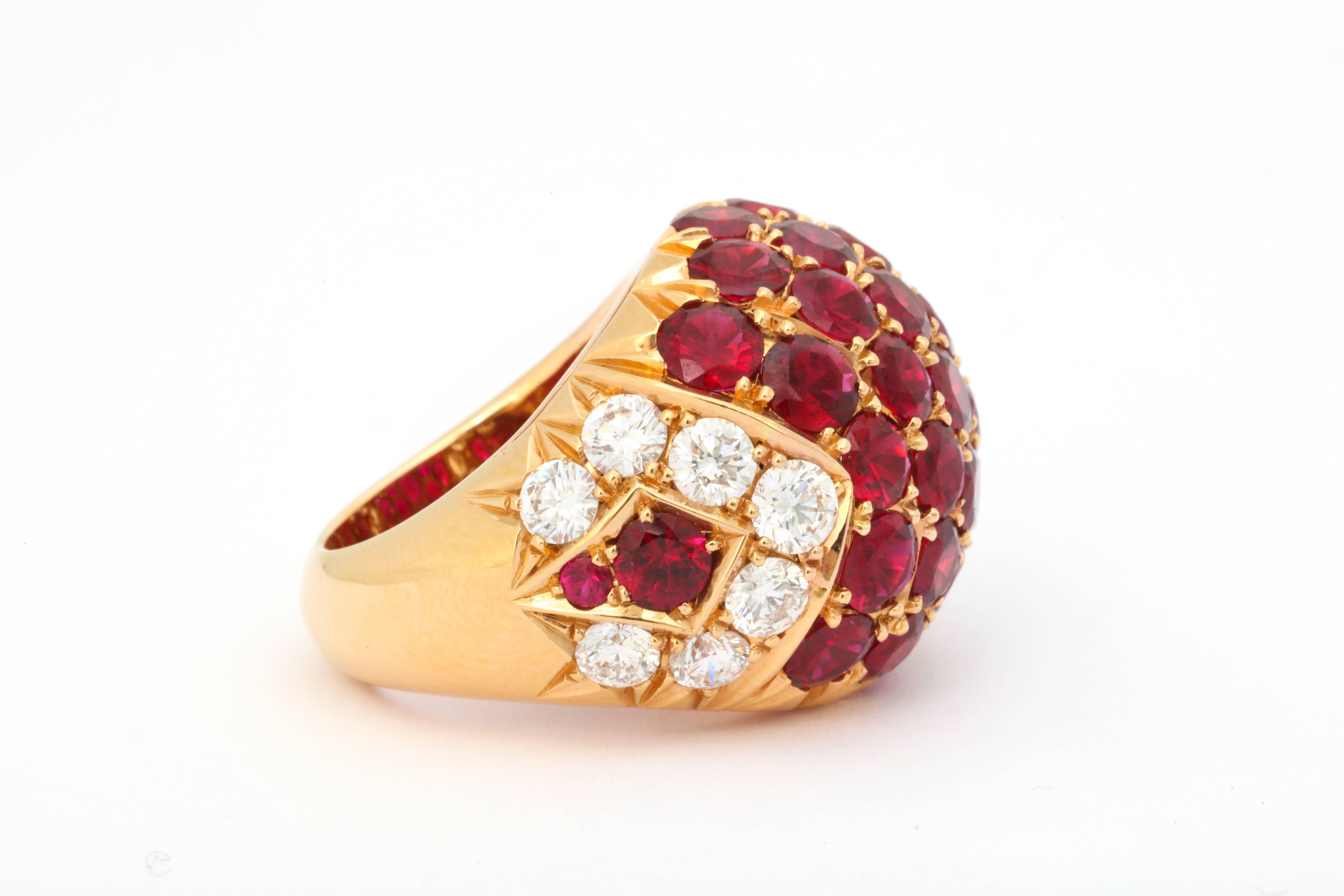 Impressive Ruby Diamond Gold Ring 2