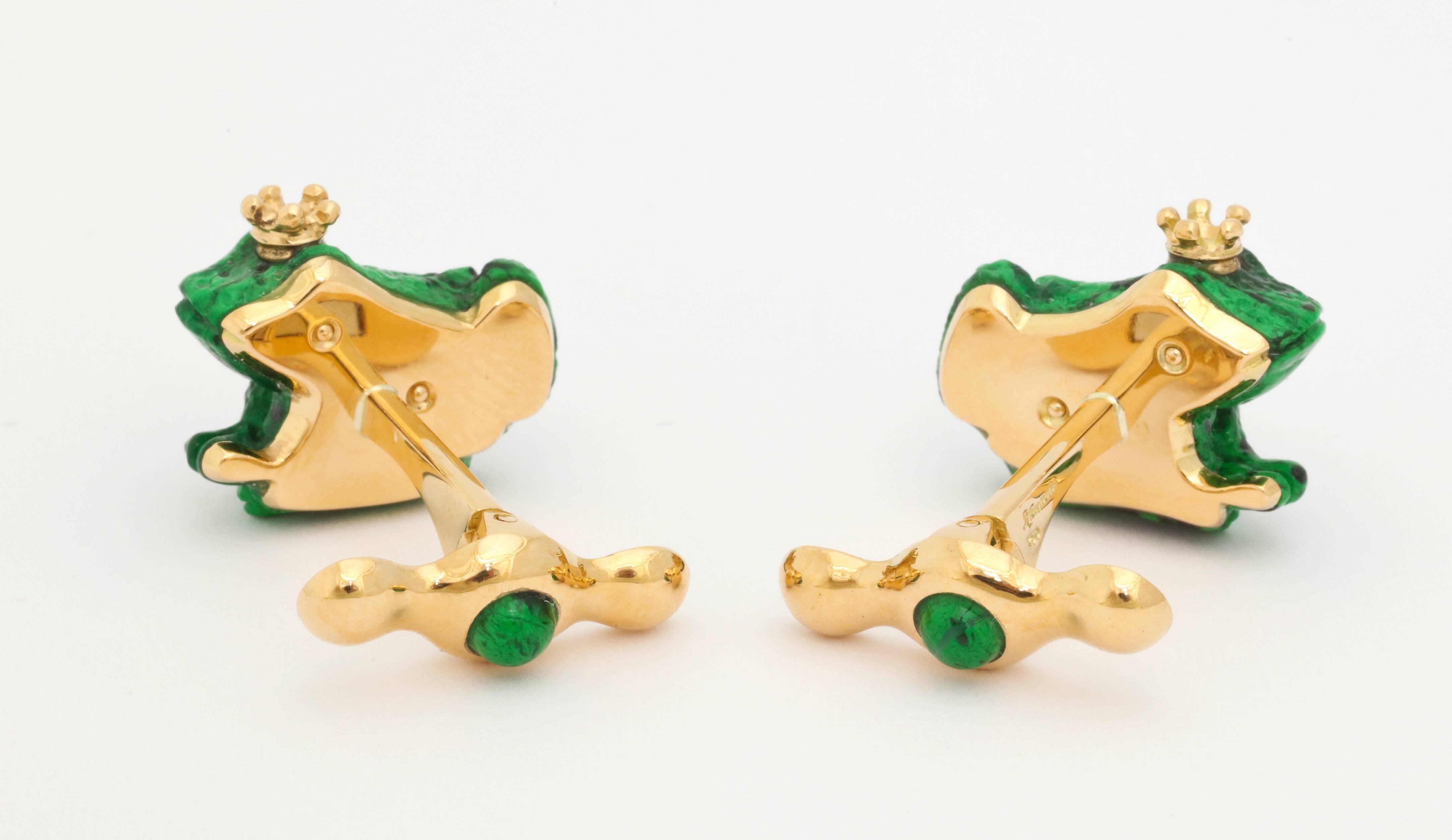 The Crowned Frog Cufflinks By Michael Kanners 1