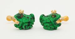 The Crowned Frog Cufflinks By Michael Kanners