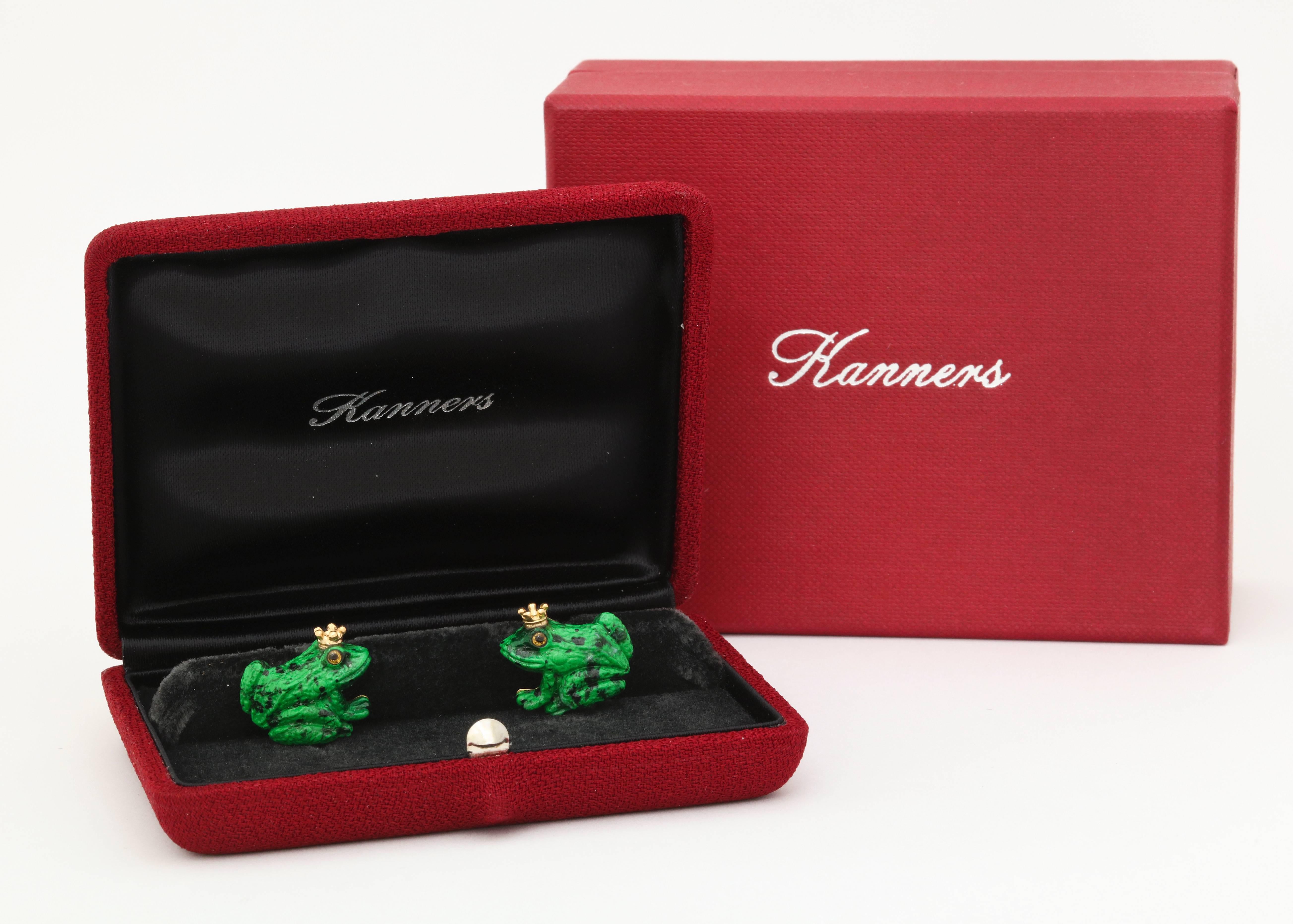 The Crowned Frog Cufflinks By Michael Kanners 3