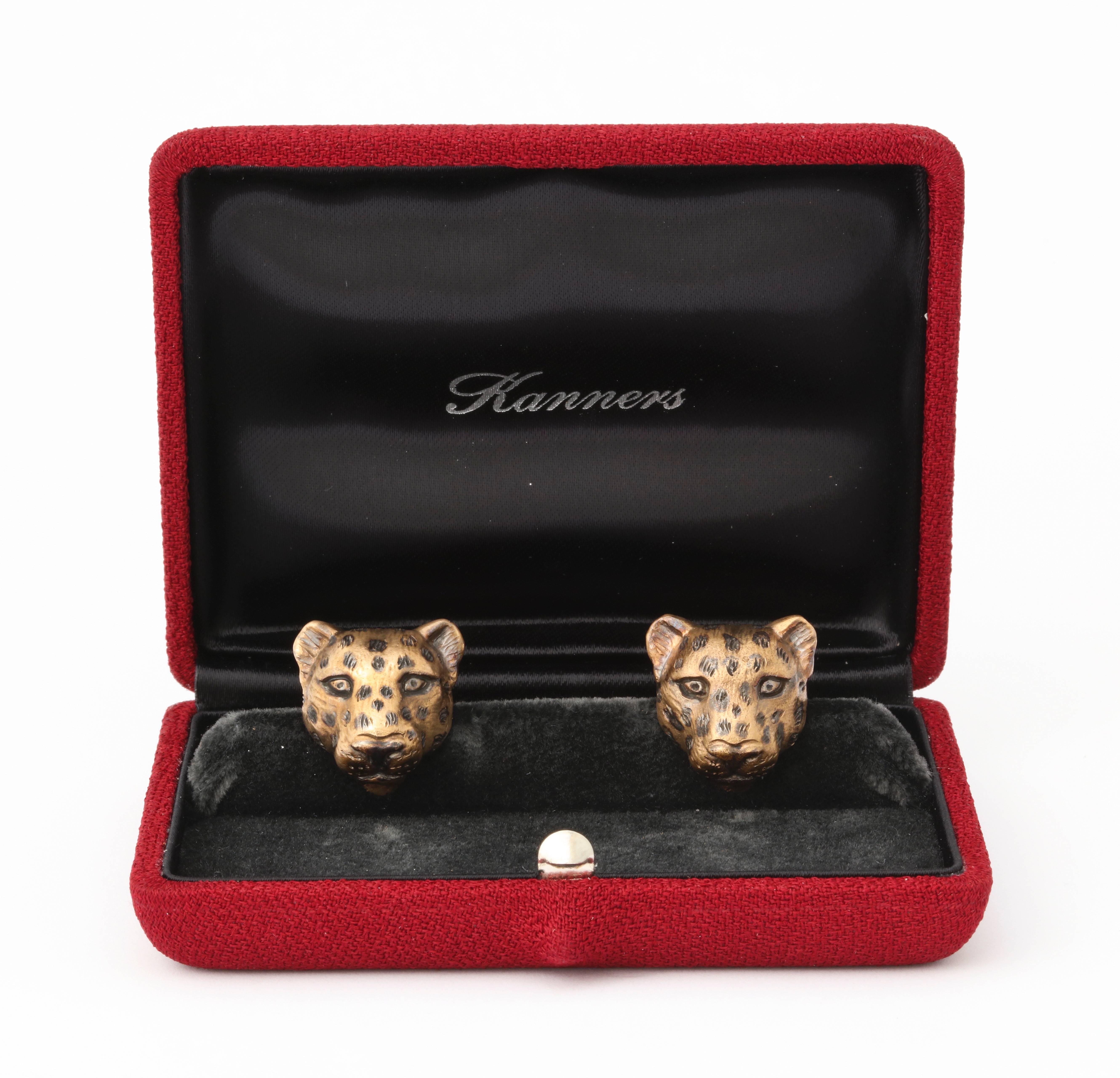 Michael Kanners Unique Bronze Leopard Cufflinks 4