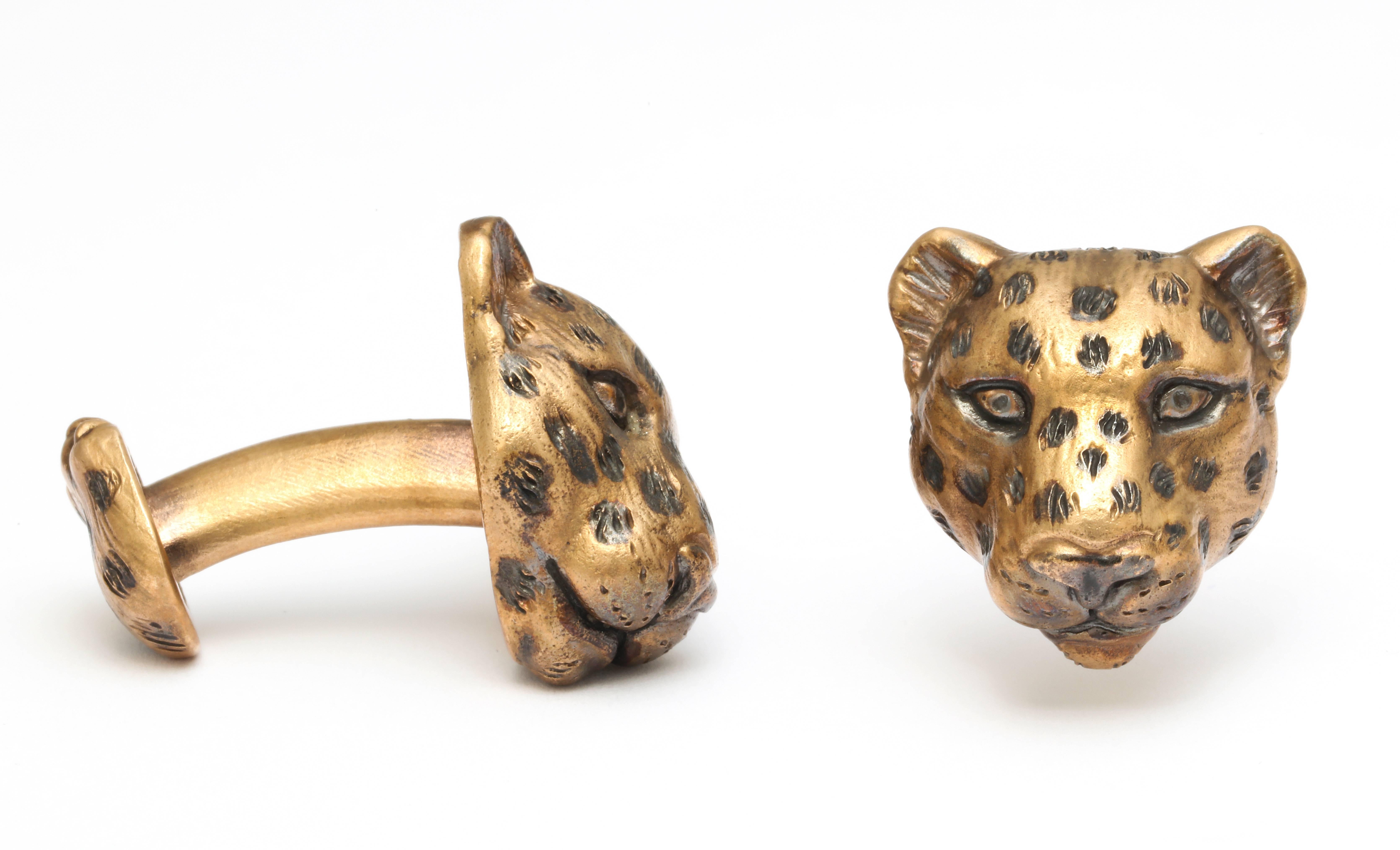 Michael Kanners Unique Bronze Leopard Cufflinks 2