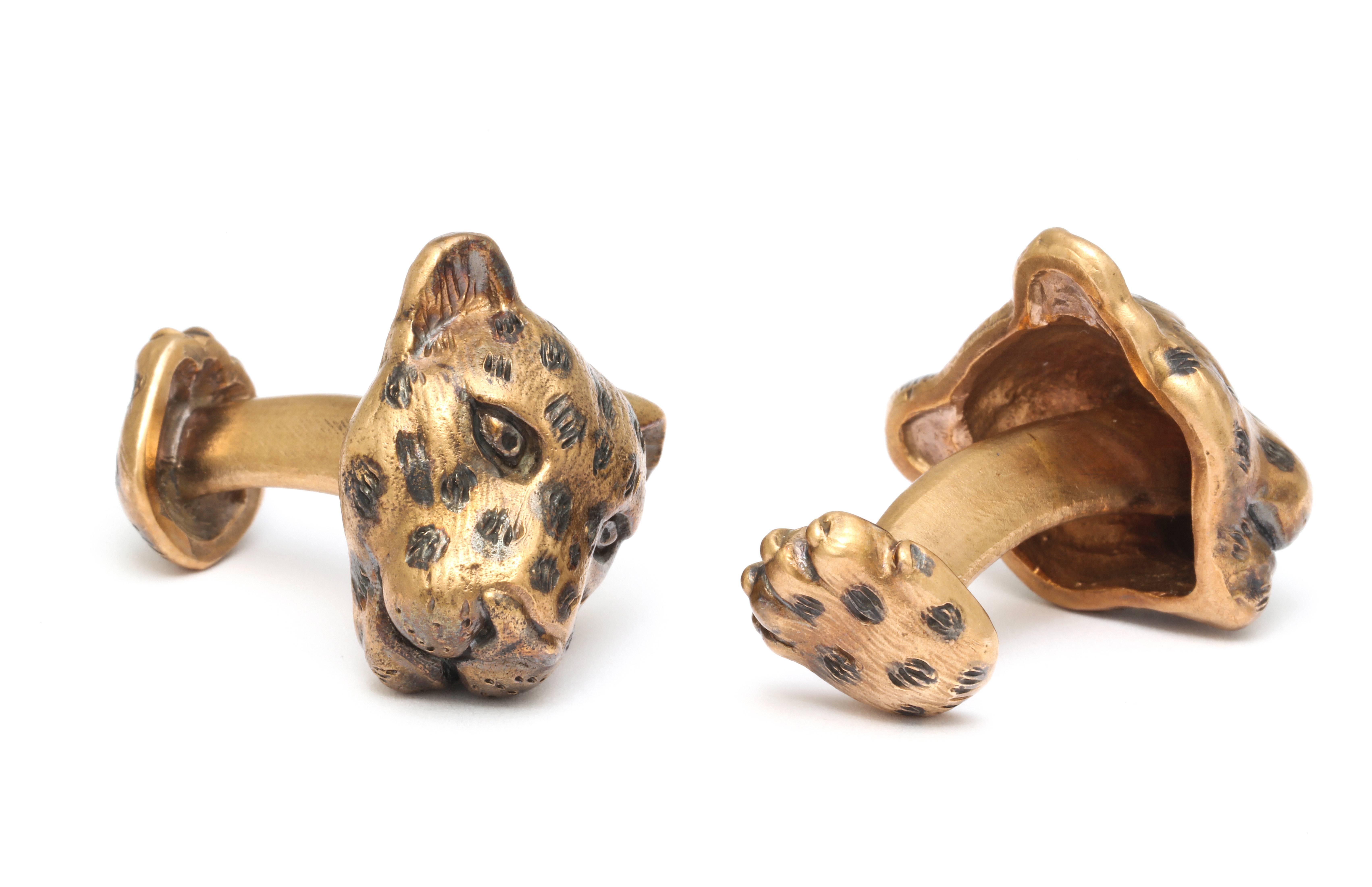 Michael Kanners Unique Bronze Leopard Cufflinks 3