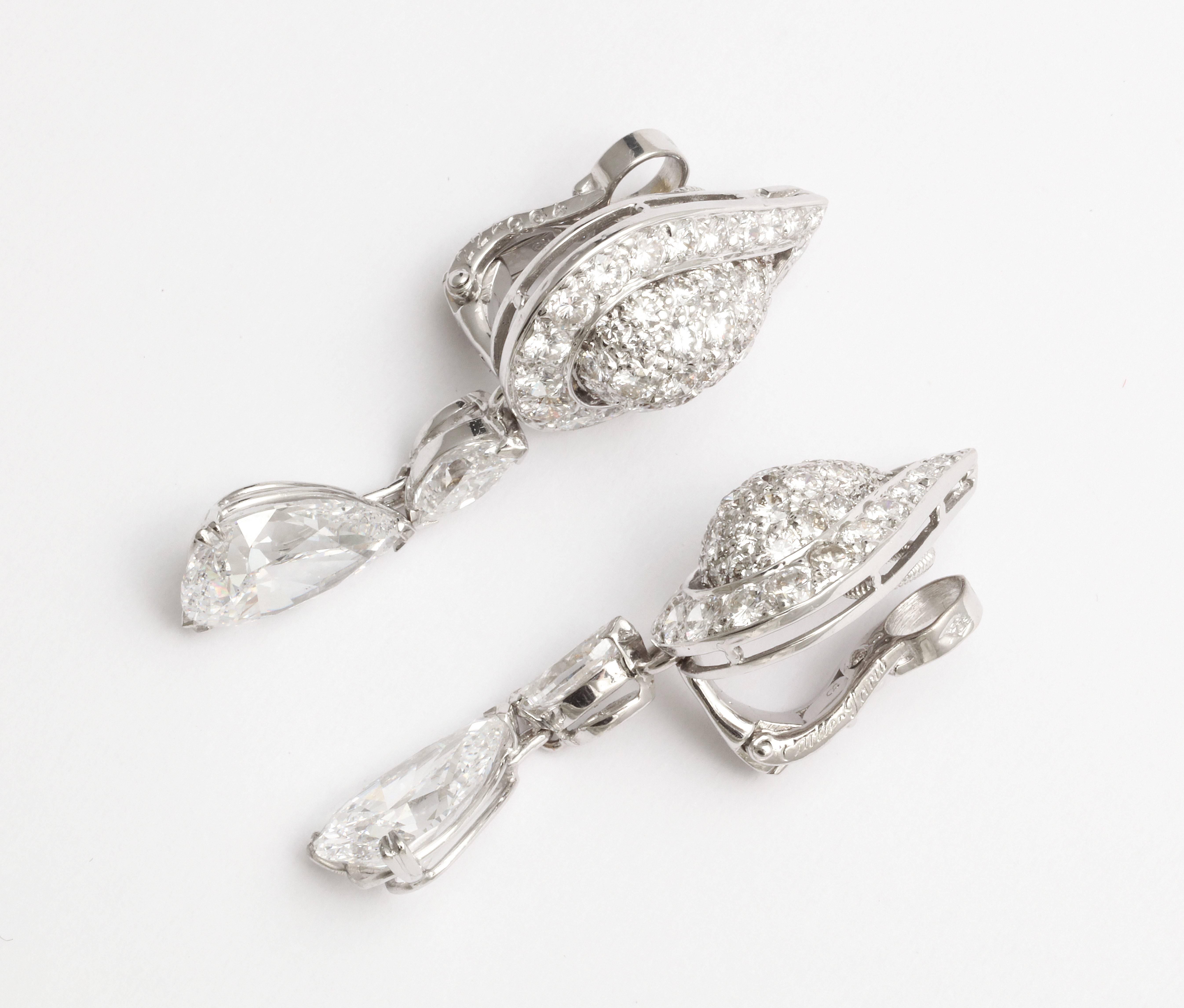 cartier diamond drop earrings