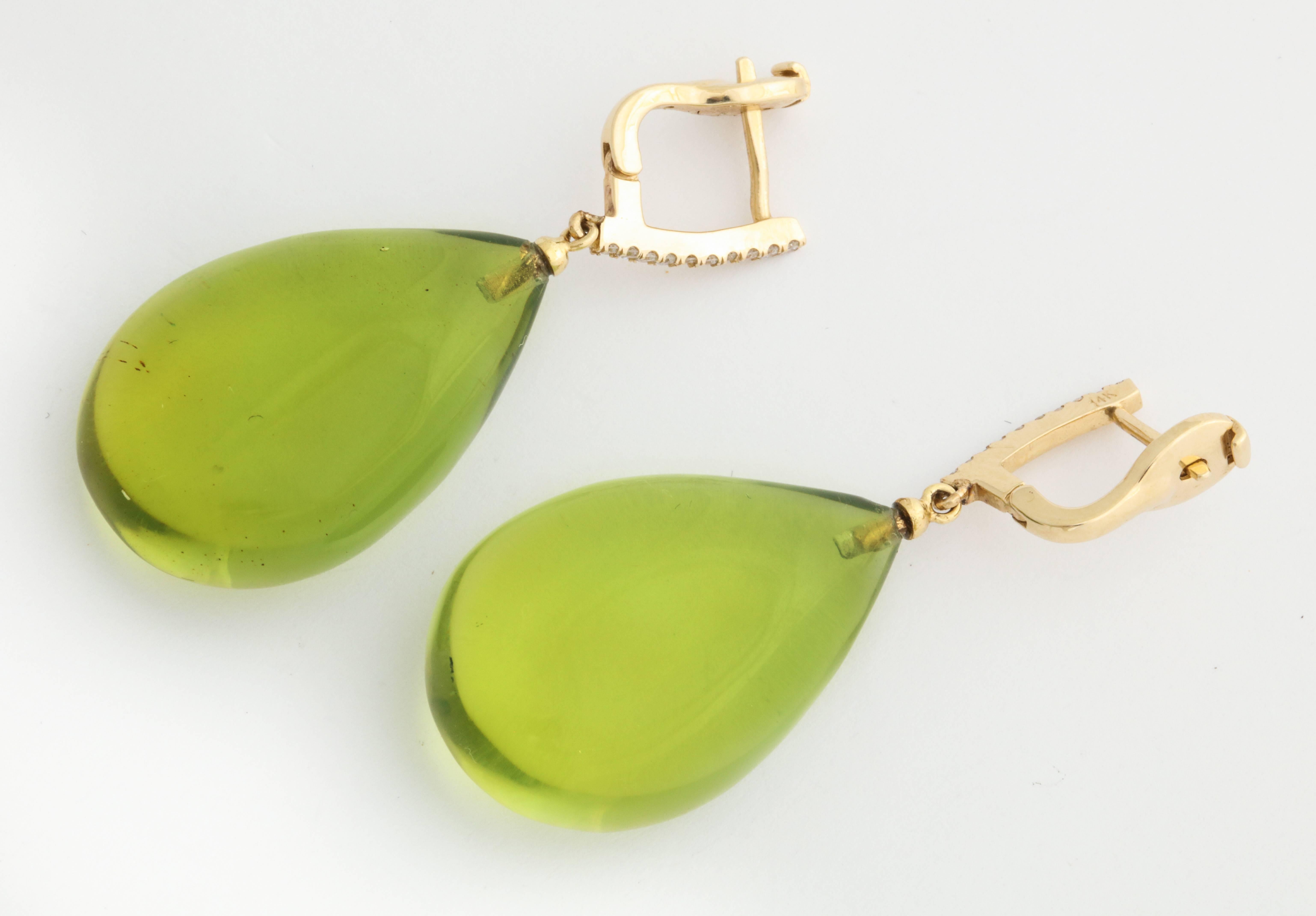 green amber earrings