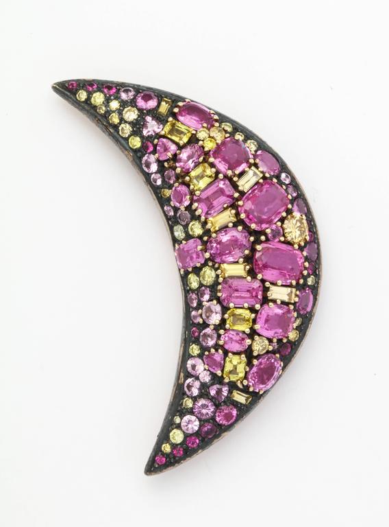 Incredible Marilyn Cooperman Pink and Yellow Sapphire Slice Pins at 1stDibs